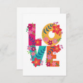 Farbenfrohe Liebe mit Blume Dankeskarte (Vorne/Hinten)