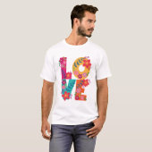 Farbenfrohe Liebe mit Blume T-Shirt (Vorne ganz)