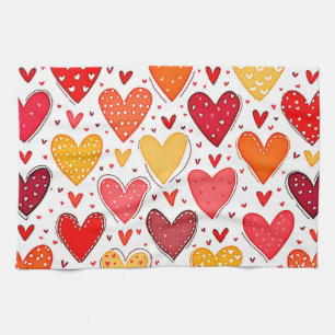Farbenfrohe Liebe Muster Geschirrtuch