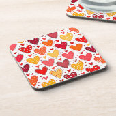 Farbenfrohe Liebe Muster Getränkeuntersetzer (Linke Seite)