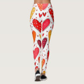 Farbenfrohe Liebe Muster Leggings (Rückseite)