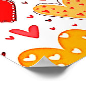 Farbenfrohe Liebe Muster Poster (Ecke)