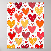 Farbenfrohe Liebe Muster Poster (Vorne)