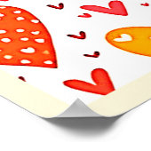 Farbenfrohe Liebe Muster Poster (Ecke)