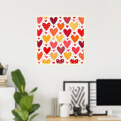 Farbenfrohe Liebe Muster Poster (Heimbüro)