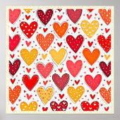 Farbenfrohe Liebe Muster Poster (Vorne)