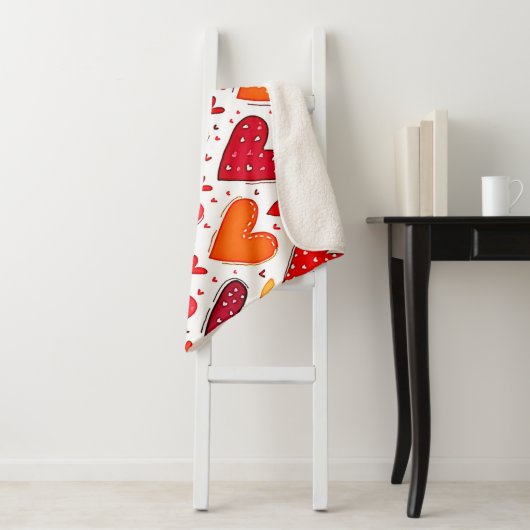 Farbenfrohe Liebe Muster Sherpadecke (Beispiel)