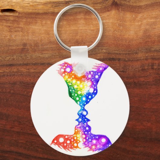 Farbenfrohe Liebe Schlüsselanhänger (Vorderseite)