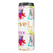 Farbenfrohe LIEBE Thermosbecher (Rückseite)
