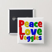Farbenfrohe Liebe Veggies Button (Vorne & Hinten)