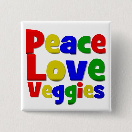Farbenfrohe Liebe Veggies Button (Vorderseite)