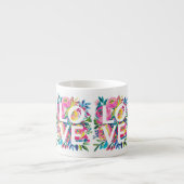 Farbenfrohe LIEBE Wasserfarbe Blume Tasse - Roma (Vorderseite)
