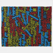 Farbenfrohe Liebe Word Cloud in vielen Sprachen Fleecedecke (Vorderseite (Horizontal))