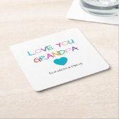 Farbenfrohe "Liebe You Opa" - Spaß & Herz Rechteckiger Pappuntersetzer (angewinkelt)