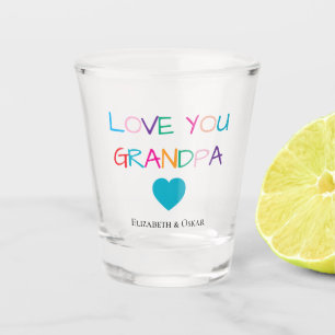 Farbenfrohe "Liebe You Opa" - Spaß & Herz Schnapsglas