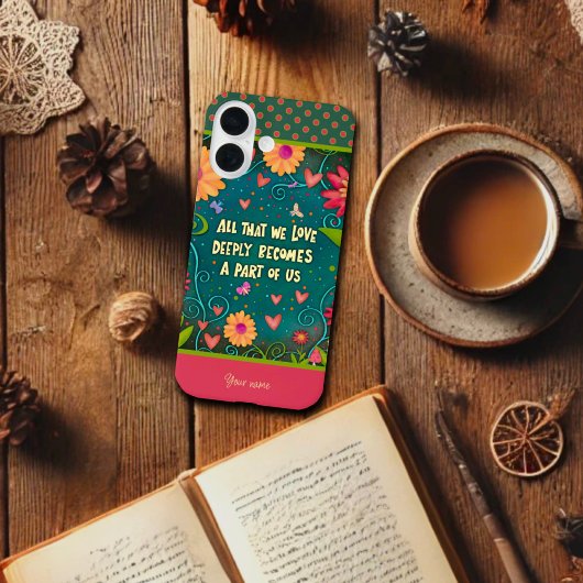 Farbenfrohe Liebe Zitat Spaß Inspirivity Name Case-Mate iPhone Hülle