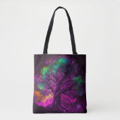 Farbenfrohe Lila Baumstars Universum Artwork | Tasche (Vorderseite)