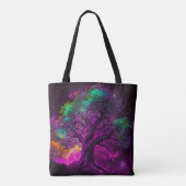 Farbenfrohe Lila Baumstars Universum Artwork | Tasche (Rückseite)