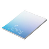 Farbenfrohe Lila blaue Ombre-Farbverläufe und Ihr Notizblock (Rotiert)