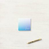 Farbenfrohe Lila blaue Ombre-Farbverläufe und Ihr Post-it Klebezettel (Auf Schreibtisch)