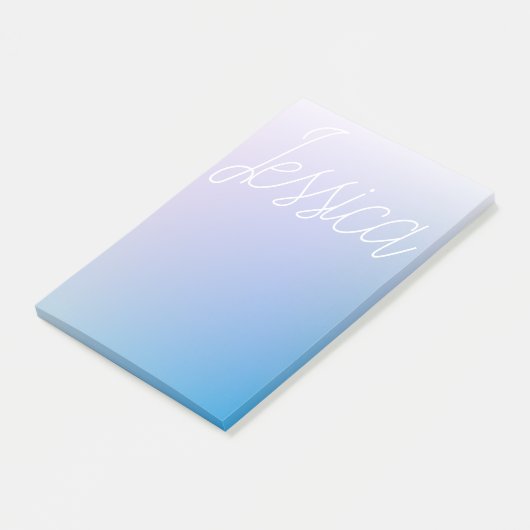 Farbenfrohe Lila blaue Ombre-Farbverläufe und Ihr Post-it Klebezettel (angewinkelt)