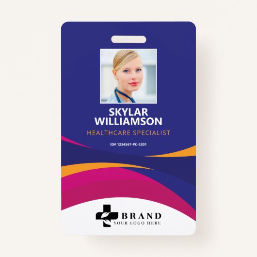 Farbenfrohe Lila Blende Design Medizinische ID und Ausweis (Vorderseite)