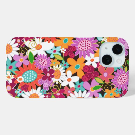 Farbenfrohe Lila Frühlingsblumen Garten Case-Mate iPhone Hülle (Rückseite (Horizontal))