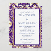 Farbenfrohe Lila Frühlingsmischung und Match-Hochz Einladung (Vorne/Hinten)