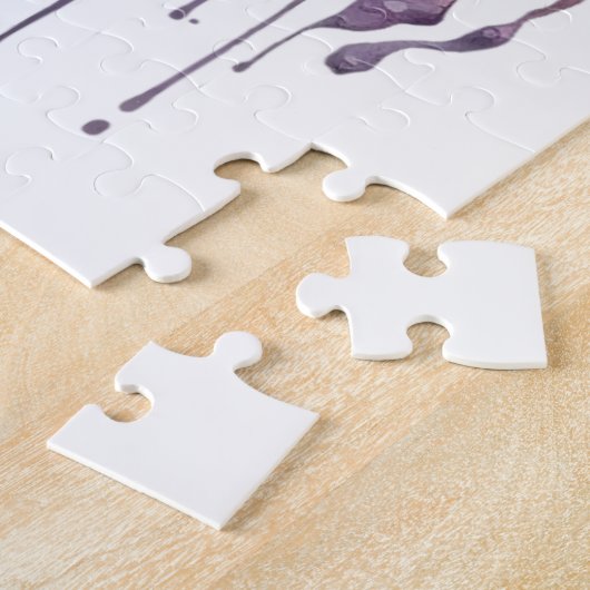 Farbenfrohe Lila Magie Florenz Einhorn Wasserfarbe Puzzle (Seite)