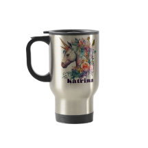 Farbenfrohe Lila Magie Florenz Einhorn Wasserfarbe