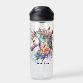 Farbenfrohe Lila Magie Florenz Einhorn Wasserfarbe Trinkflasche (Rückseite)