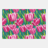Farbenfrohe Lila Rot-Gelb-Wasserfarbe Tulip Geschenkpapier Set (Vorderseite)