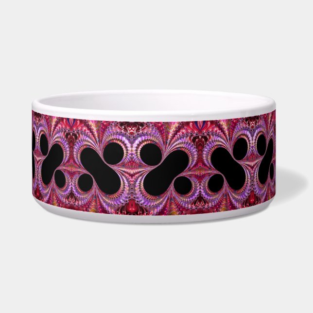Farbenfrohe Lila Schwarze Prozent Fraktal Napf (Rechts)
