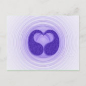 Farbenfrohe Lila Spiralen Herzkunst Hallo Postkarte (Vorderseite)