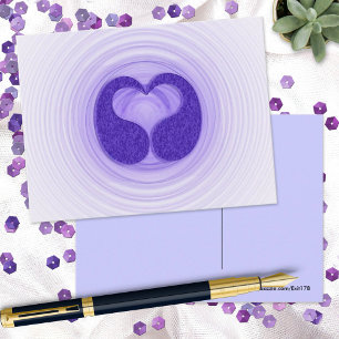 Farbenfrohe Lila Spiralen Herzkunst Hallo Postkarte