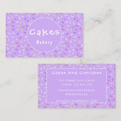 Farbenfrohe Lila Sprinklen Bäckerei Business Card Visitenkarte (Vorne/Hinten)