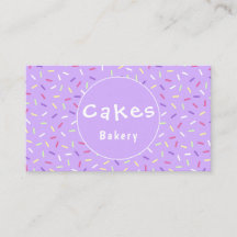 Farbenfrohe Lila Sprinklen Bäckerei Business Card