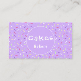 Farbenfrohe Lila Sprinklen Bäckerei Business Card Visitenkarte