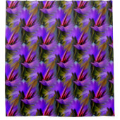 Farbenfrohe Lila und grüne Abstrakte Kunstform Duschvorhang (Vorderseite)