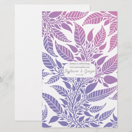 Farbenfrohe Lila und rosa Leafondesign Seifenwrap (Vorne/Hinten)