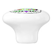 Farbenfrohe Lila Zuckerkultur Keramikknauf (Seitenansicht)