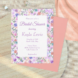 Farbenfrohe Lilac, Peach, Pink, Blue Brautparty Einladung