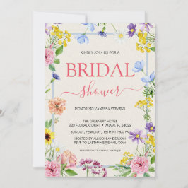 Farbenfrohe Lilac Pink Wasserfarbe Brautparty Einladung