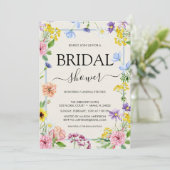 Farbenfrohe Lilac Pink Wasserfarbe Brautparty Einladung (Stehend Vorderseite)