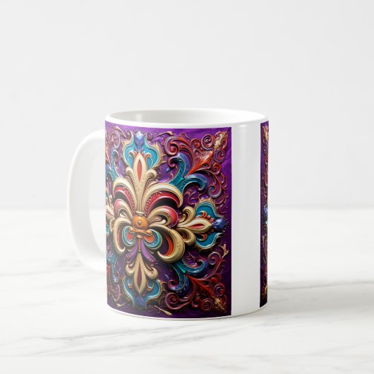 Farbenfrohe Lilie Kaffee Tasse (Vorderseite Links)