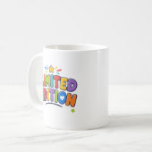 Farbenfrohe limitierte Auflage Kaffeetasse (Vorderseite Links)