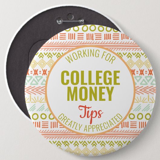 Farbenfrohe Line Art Tips geschätzt | UNI Button (Vorne & Hinten)