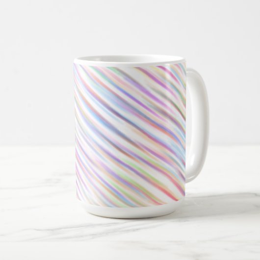 farbenfrohe Linie Muster Design Wave Art Kaffeetasse (VorderseiteRechts)