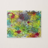 Farbenfrohe Linien Art Inn und Aquarellbilder Puzzle (Horizontal)