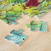 Farbenfrohe Linien Art Inn und Aquarellbilder Puzzle (Seite)